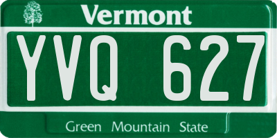 VT license plate YVQ627