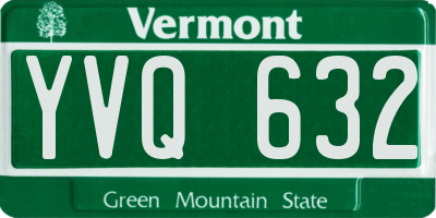 VT license plate YVQ632