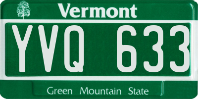 VT license plate YVQ633