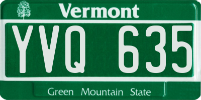 VT license plate YVQ635