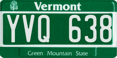 VT license plate YVQ638