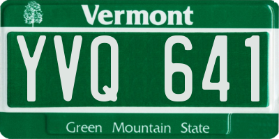 VT license plate YVQ641