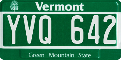 VT license plate YVQ642