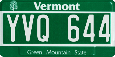 VT license plate YVQ644
