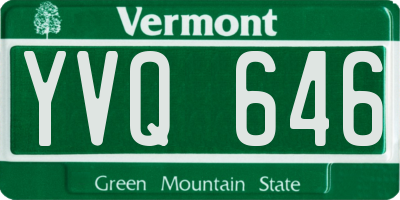 VT license plate YVQ646