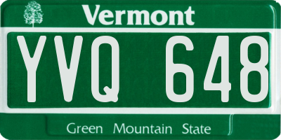 VT license plate YVQ648