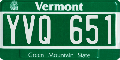 VT license plate YVQ651