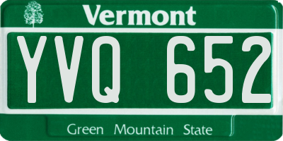 VT license plate YVQ652