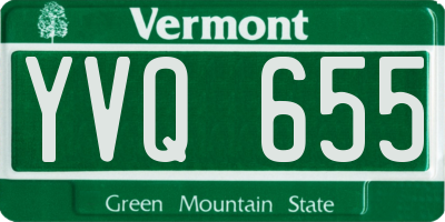 VT license plate YVQ655