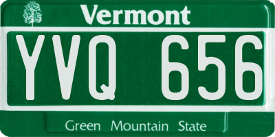 VT license plate YVQ656