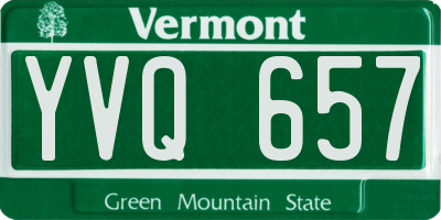 VT license plate YVQ657