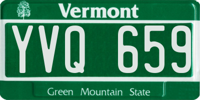 VT license plate YVQ659