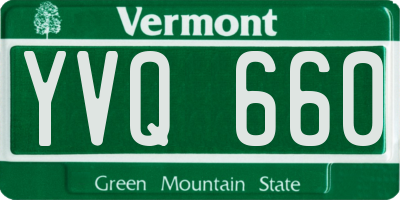 VT license plate YVQ660