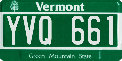 VT license plate YVQ661