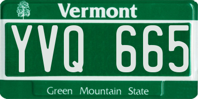 VT license plate YVQ665