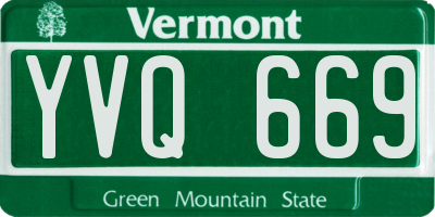 VT license plate YVQ669