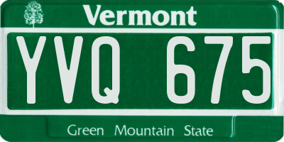 VT license plate YVQ675
