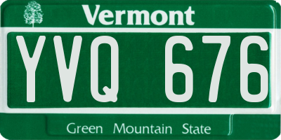 VT license plate YVQ676