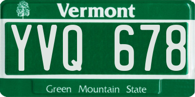 VT license plate YVQ678