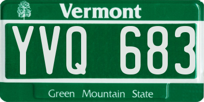 VT license plate YVQ683
