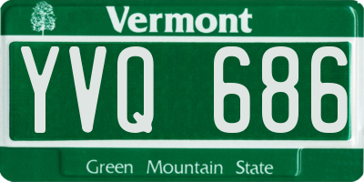 VT license plate YVQ686