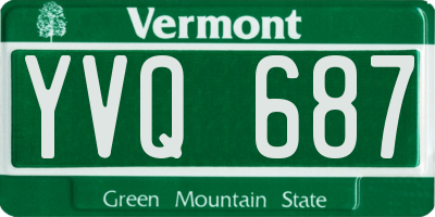 VT license plate YVQ687