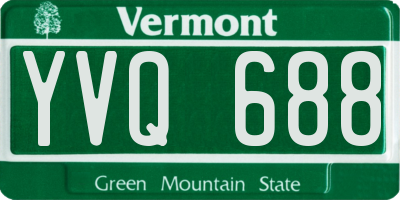 VT license plate YVQ688