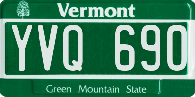 VT license plate YVQ690