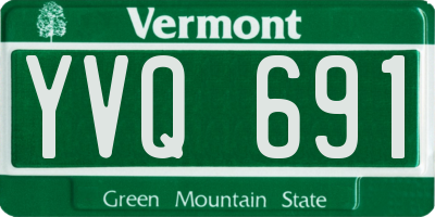 VT license plate YVQ691