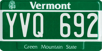 VT license plate YVQ692