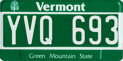 VT license plate YVQ693