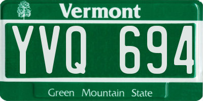 VT license plate YVQ694