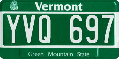 VT license plate YVQ697