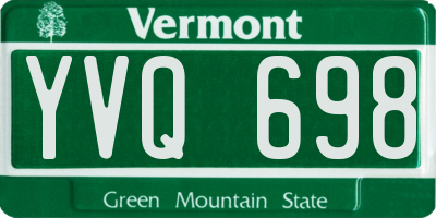 VT license plate YVQ698