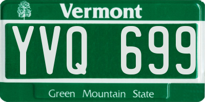 VT license plate YVQ699