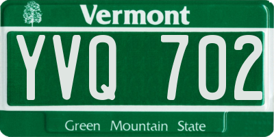 VT license plate YVQ702