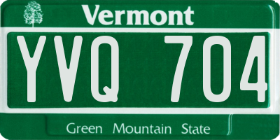 VT license plate YVQ704