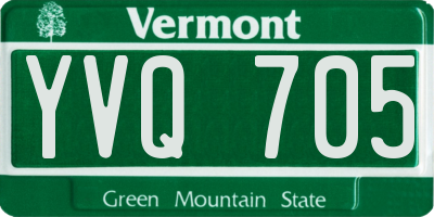 VT license plate YVQ705