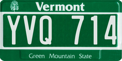 VT license plate YVQ714