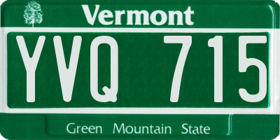 VT license plate YVQ715