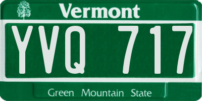 VT license plate YVQ717