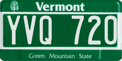 VT license plate YVQ720