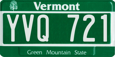 VT license plate YVQ721