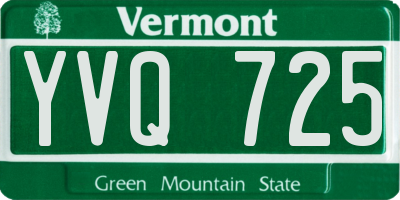 VT license plate YVQ725