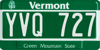 VT license plate YVQ727