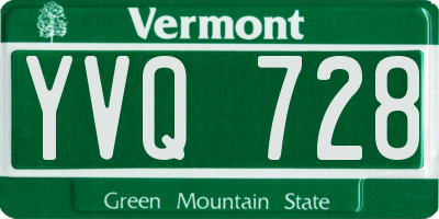 VT license plate YVQ728