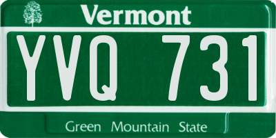 VT license plate YVQ731