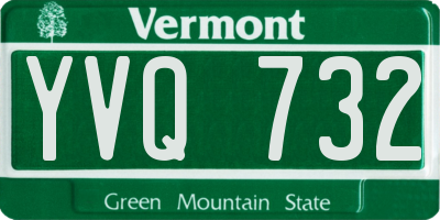 VT license plate YVQ732