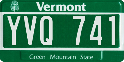 VT license plate YVQ741