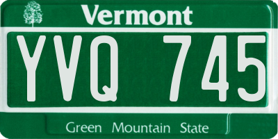 VT license plate YVQ745